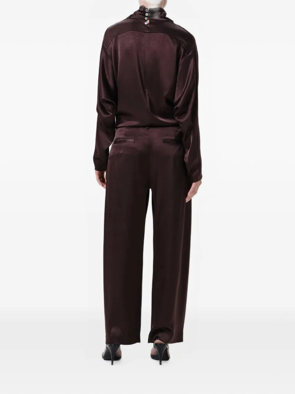Citizens of Humanity Brynn Hammered-satin Trousers in Brown, view 3