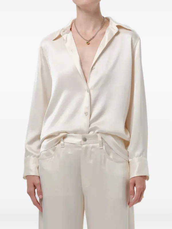 Citizens of Humanity Tullah Satin Shirt in Neutrals