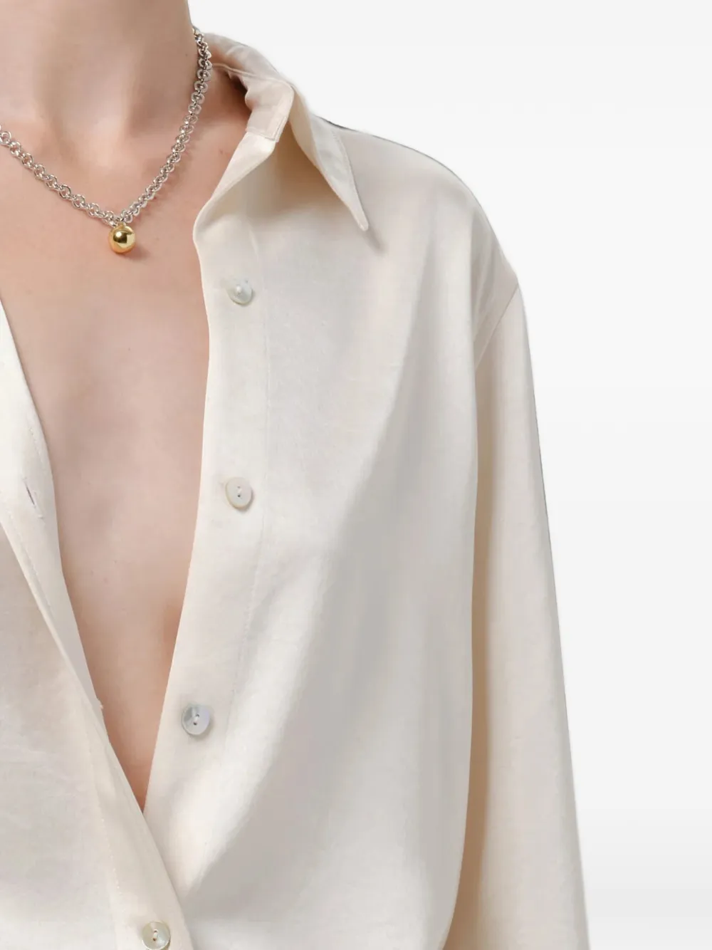 Citizens of Humanity Tullah blouse van gehamerd satijn Beige