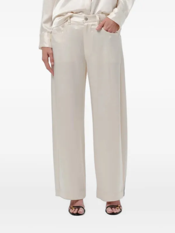 Citizens of Humanity Brynn Hammered-satin Trousers in Neutrals