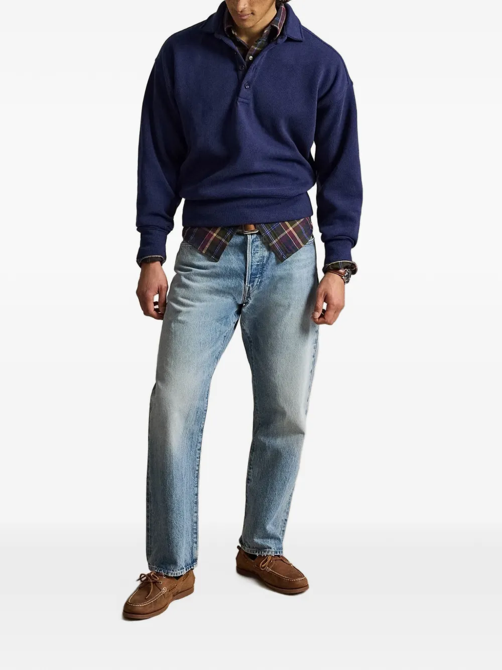 Polo Ralph Lauren Ruimvallende geribbelde polotrui Blauw