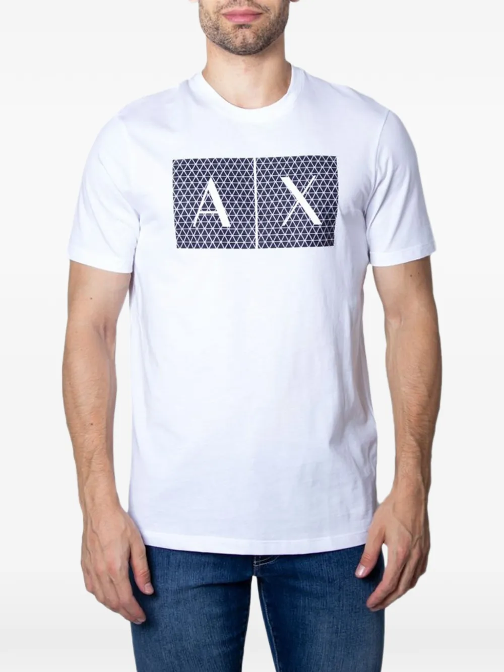 Armani Exchange Katoenen T-shirt met logoprint Wit