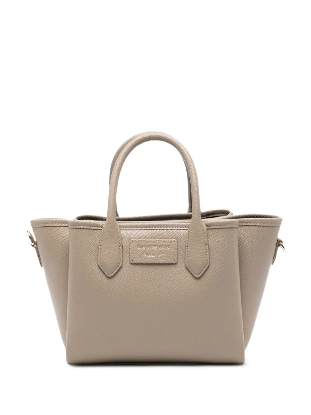 Emporio Armani logo-plaque tote bag - Tons neutres