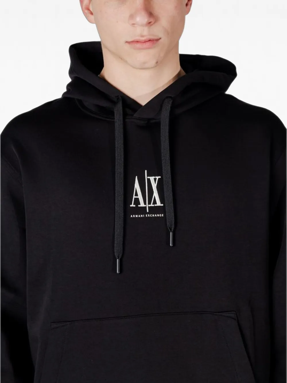 Armani Exchange Hoodie met logoprint Zwart