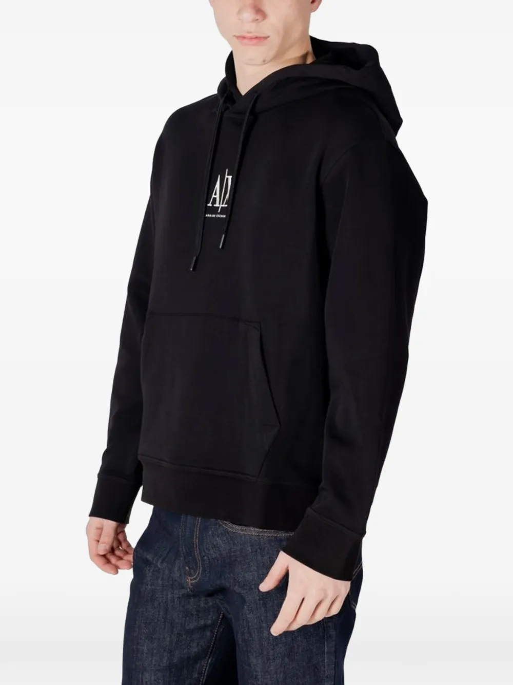 Armani Exchange Hoodie met logoprint Zwart