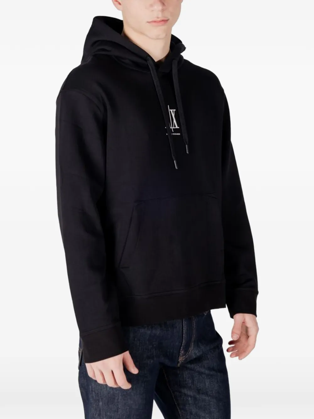 Armani Exchange Hoodie met logoprint Zwart