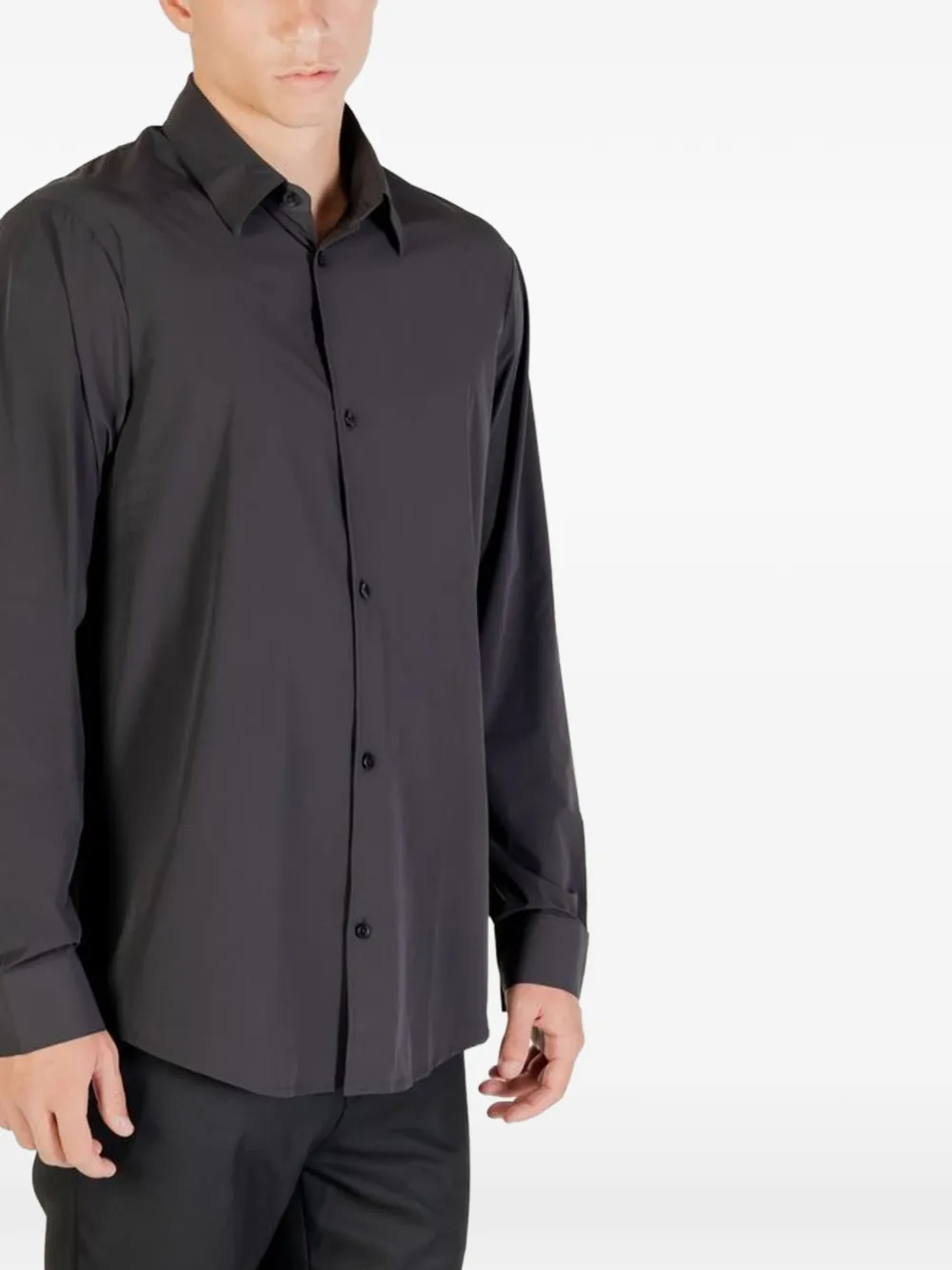 Armani Exchange button-up shirt Zwart