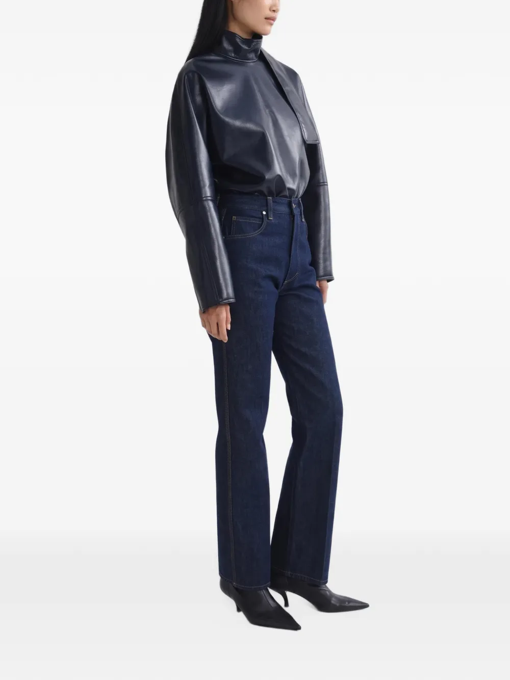 AGOLDE Morgan pressed-crease jeans Blauw