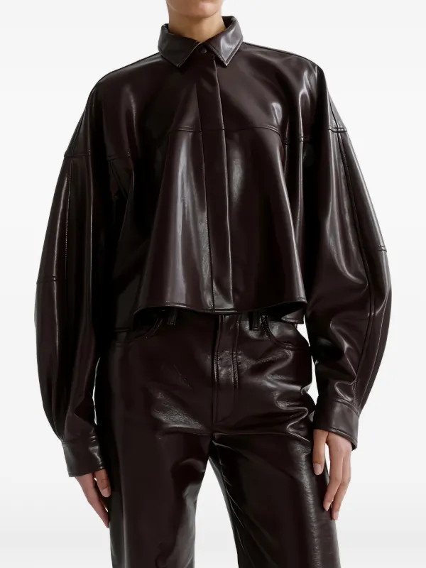 Agolde Agnes Cropped Jacket in Brown