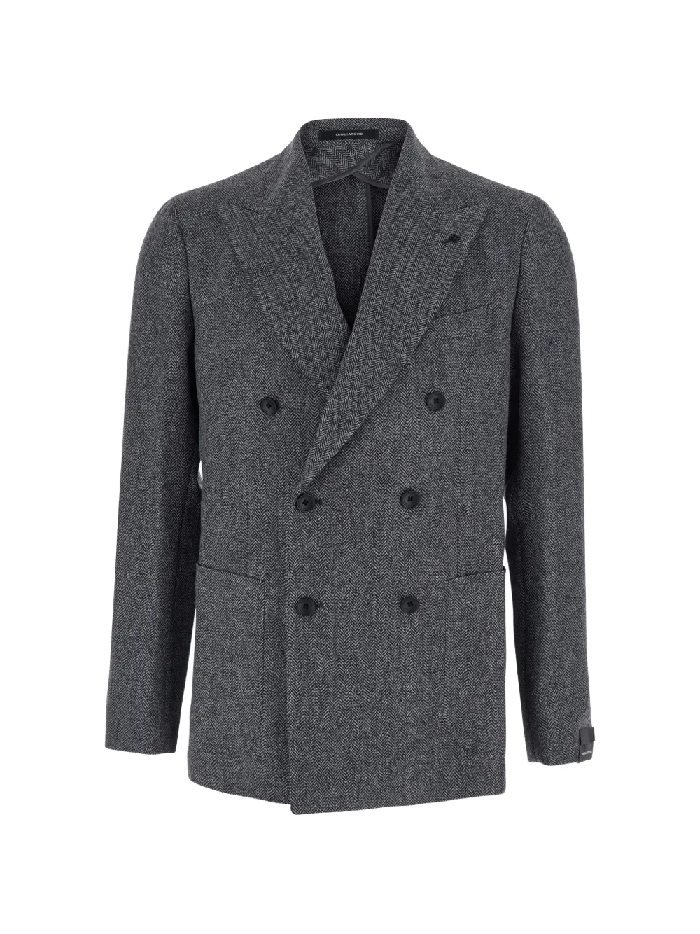 Tagliatore herringbone double-breasted blazer - Gris Tagliatore herringbone double-breasted blazer - Gris