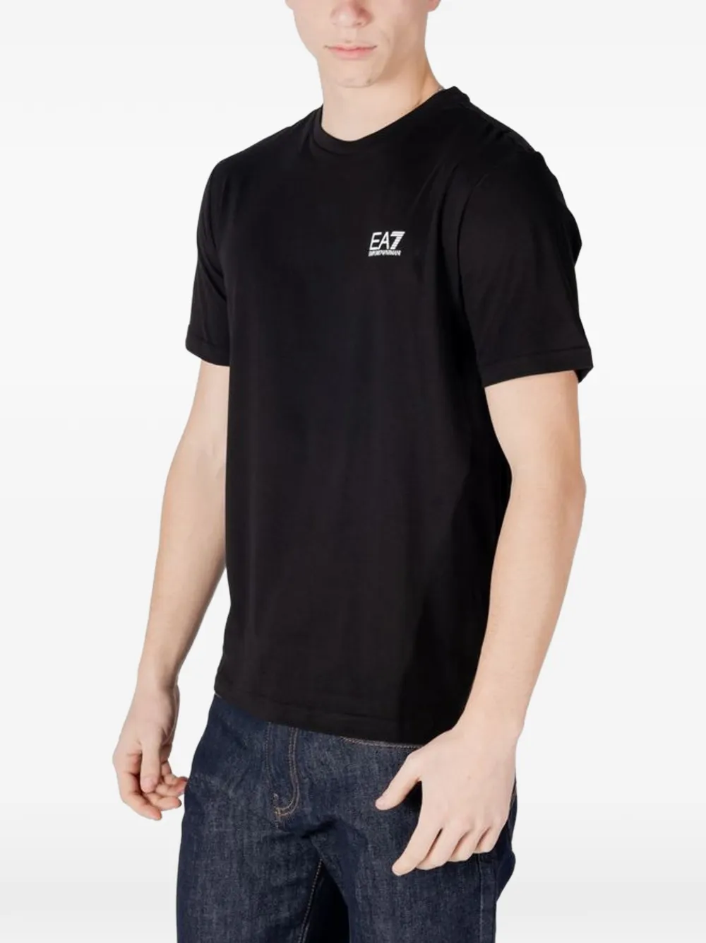 Ea7 Emporio Armani Katoenen T-shirt met logoprint Zwart