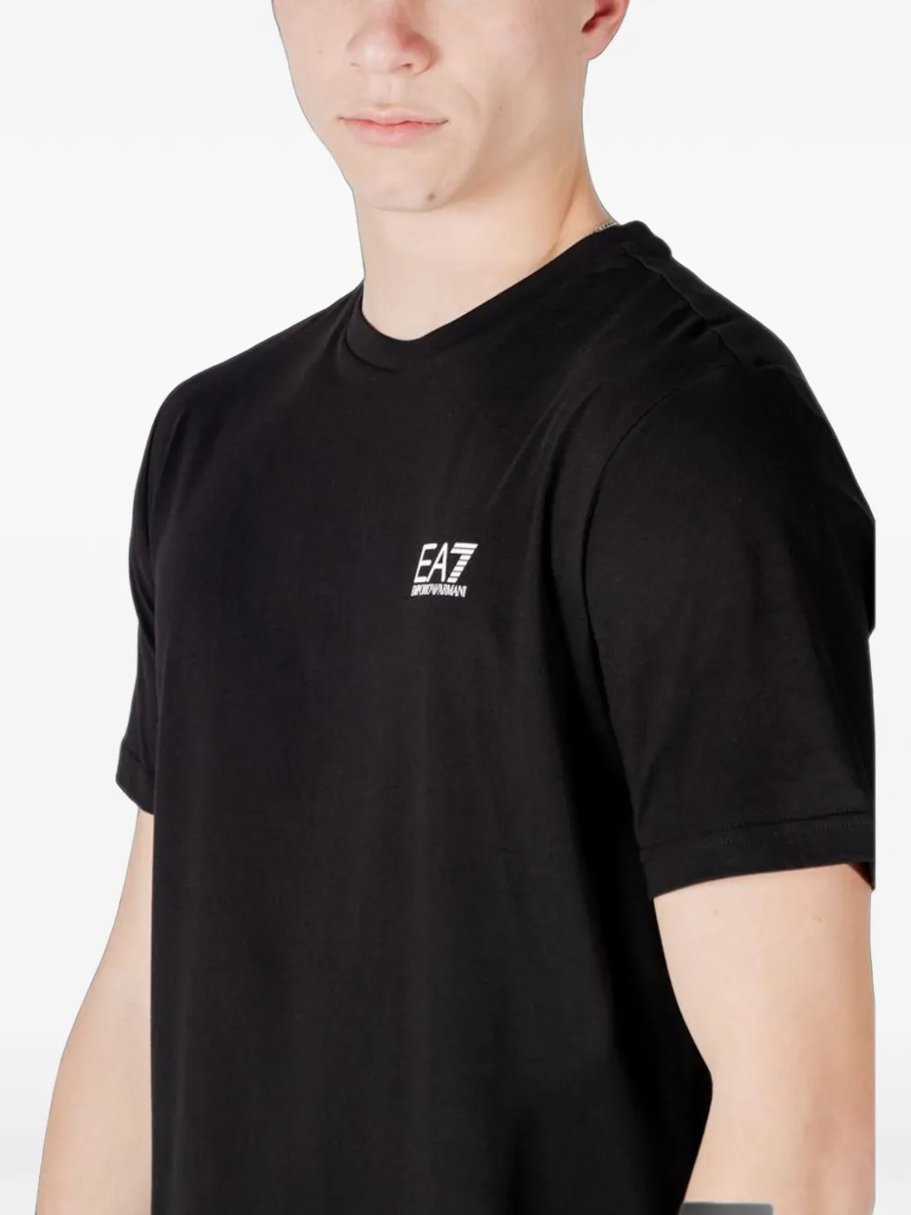 Ea7 Emporio Armani Katoenen T-shirt met logoprint Zwart