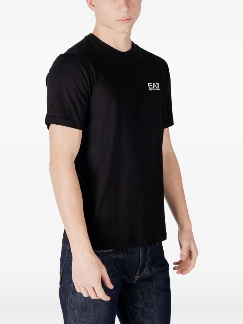 Ea7 Emporio Armani Katoenen T-shirt met logoprint Zwart