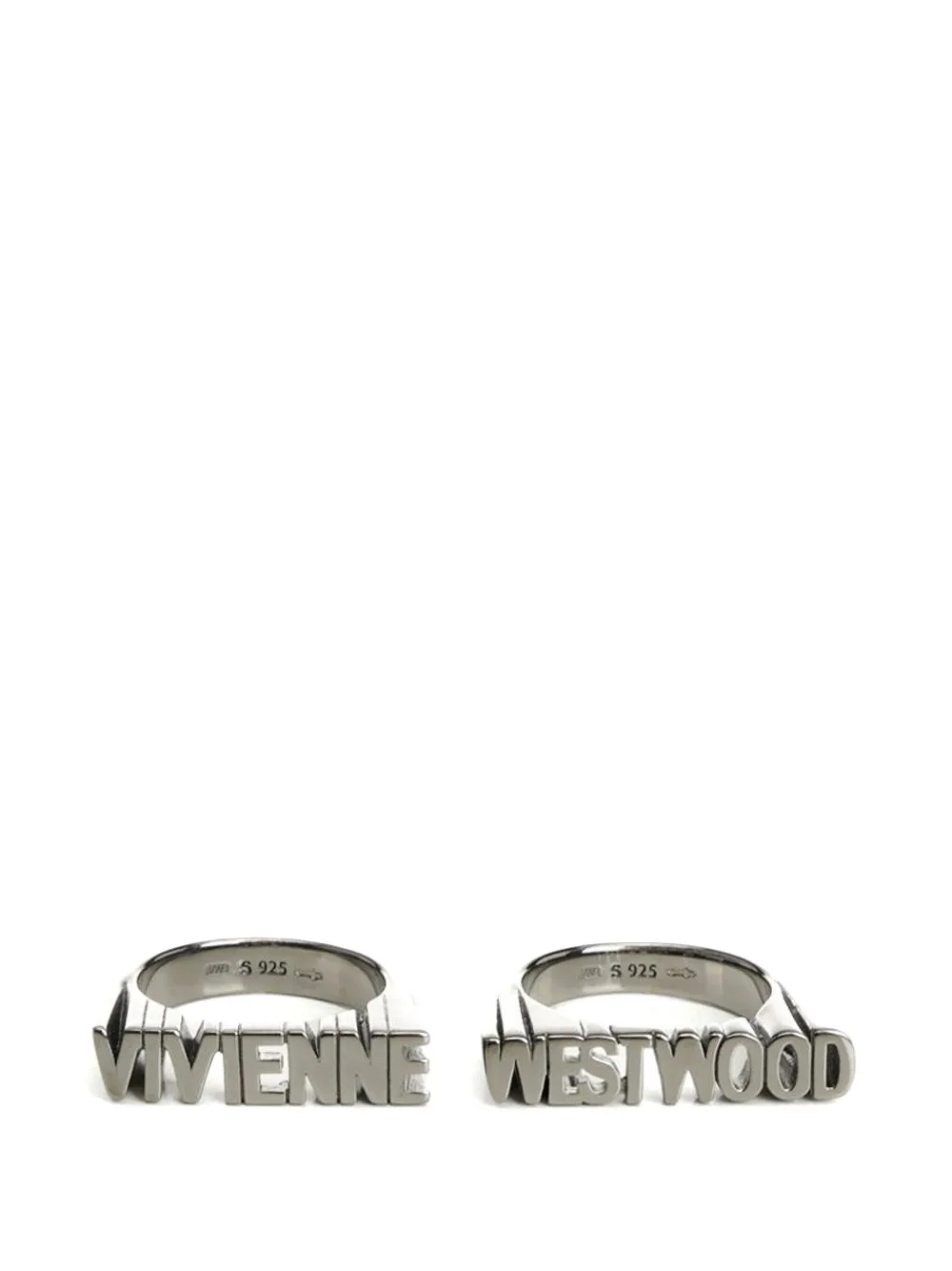 Vivienne Westwood Essex logo-lettering rings (set of two)