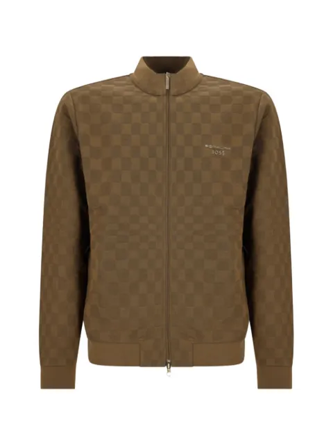 BOSS x Porsche check-pattern zip-up jacket