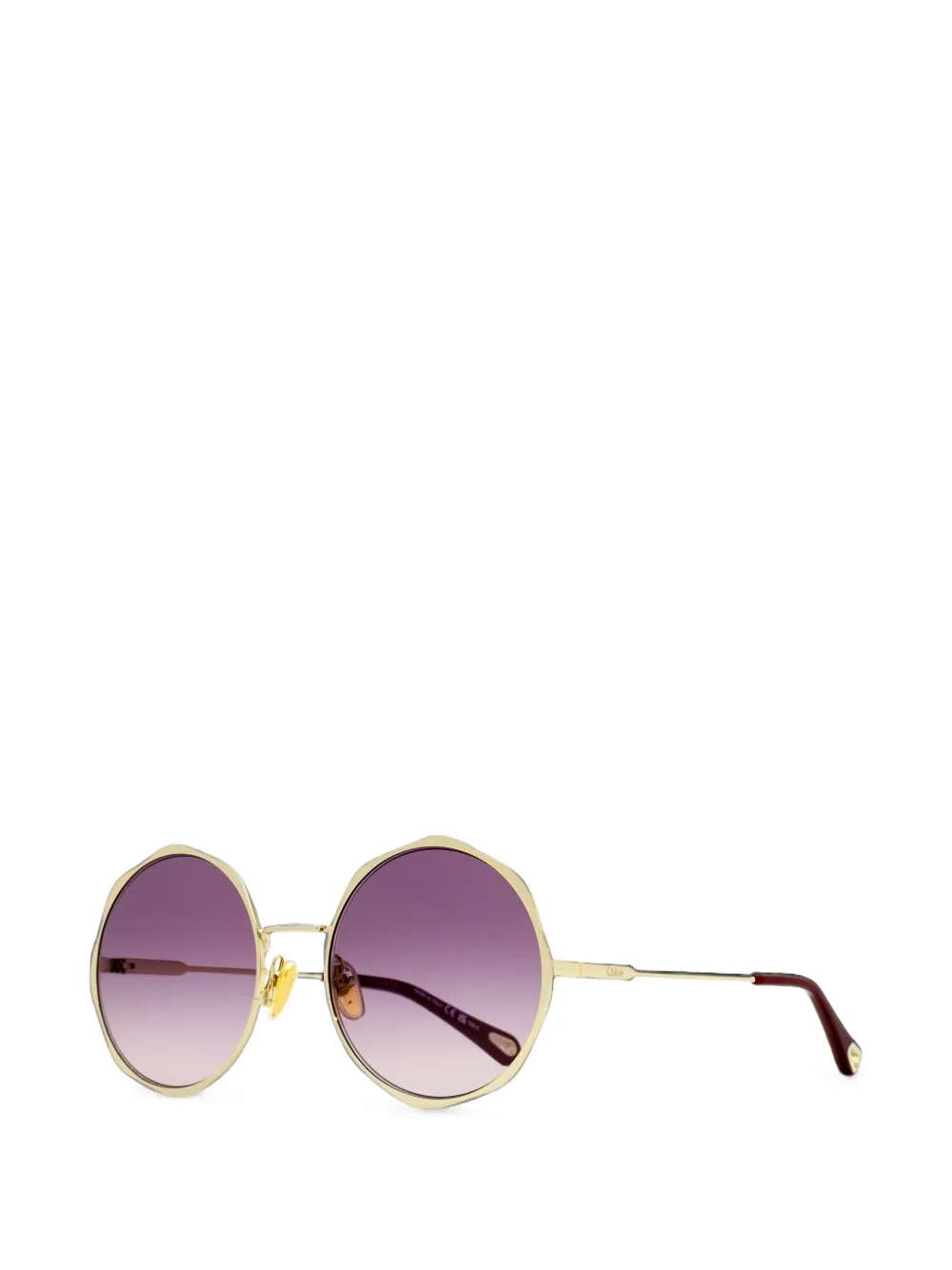 Chloé Eyewear scalloped-edge round-frame sunglasses Goud