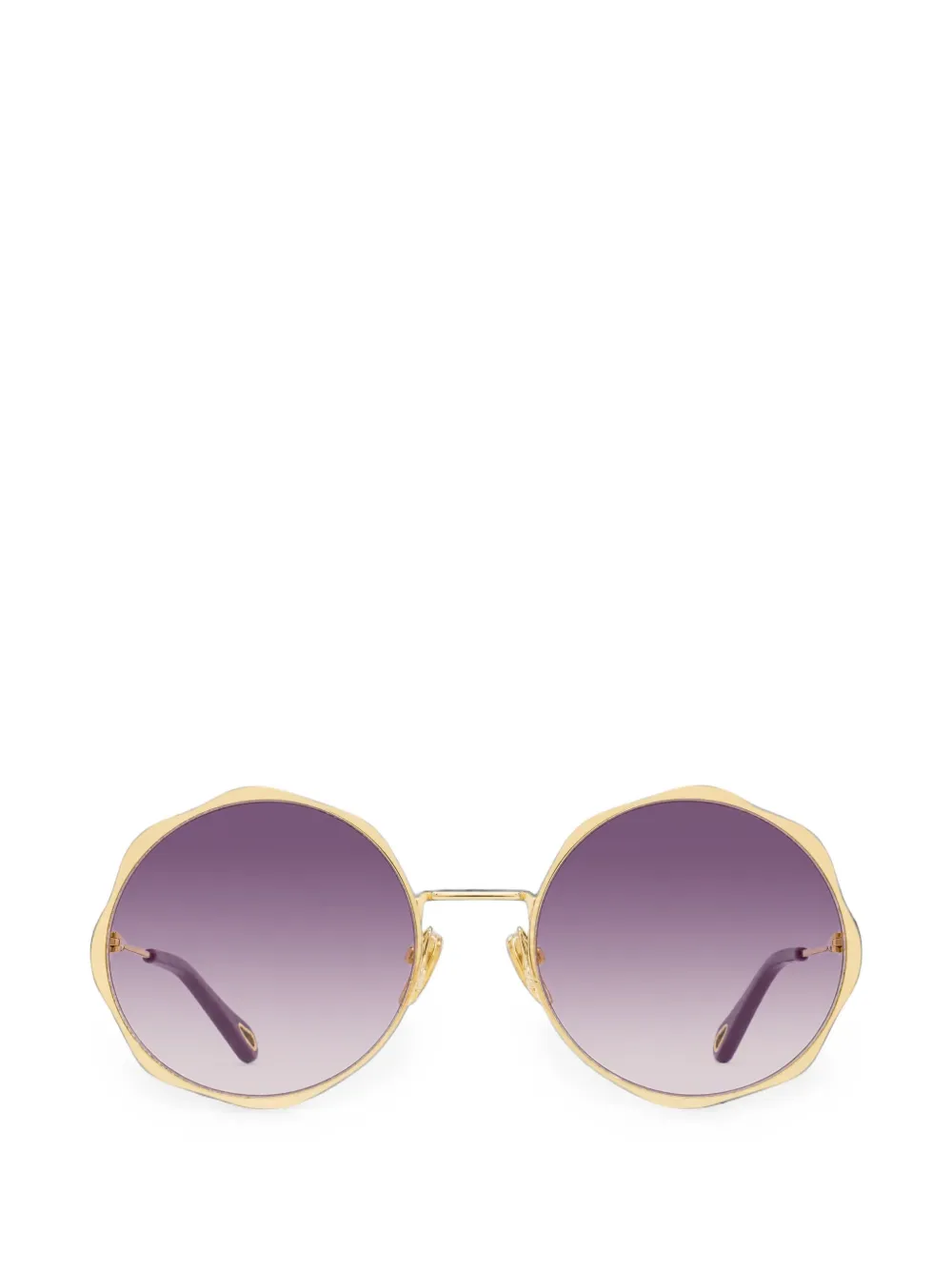 Chloé Eyewear scalloped-edge round-frame sunglasses · One Size