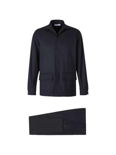 Boglioli pleated-detail flap-pocket suit