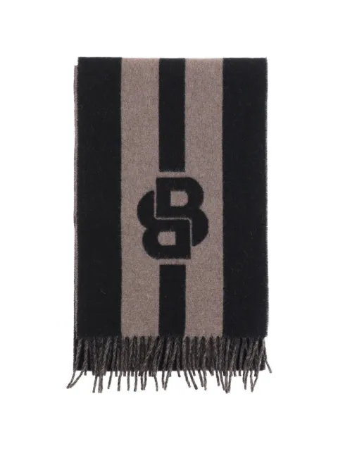 BOSS logo-print striped scarf