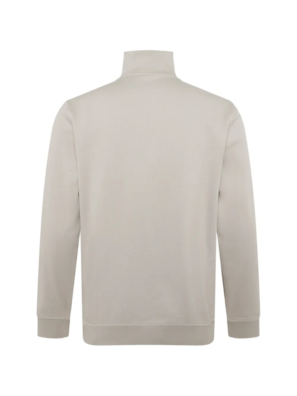 BOSS cotton-terry sweatshirt with zipper collar Beige