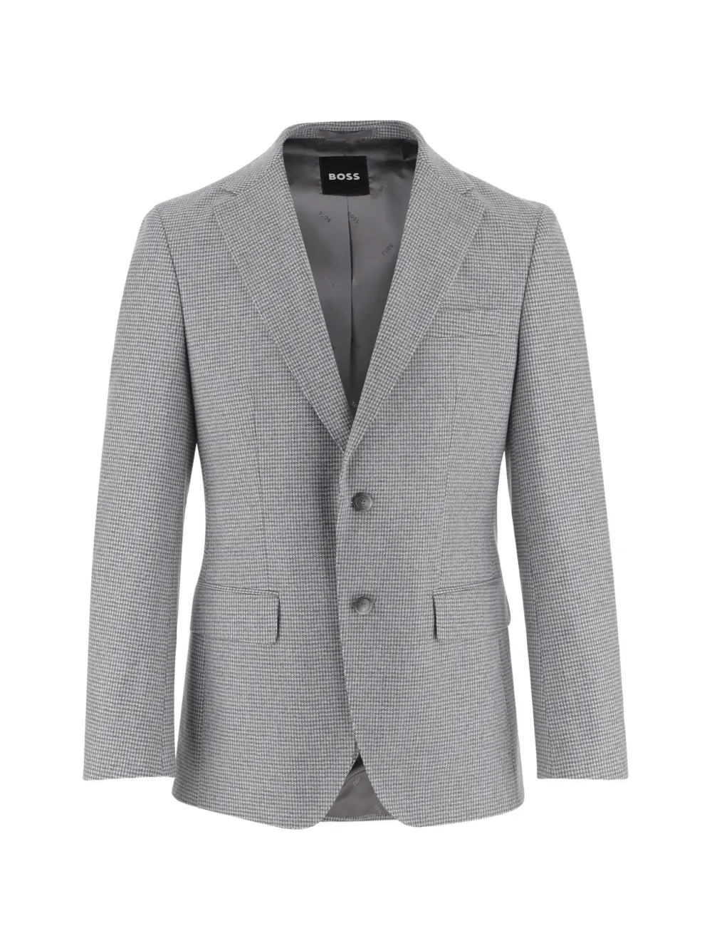BOSS houndstooth single-breasted blazer - Grigio
