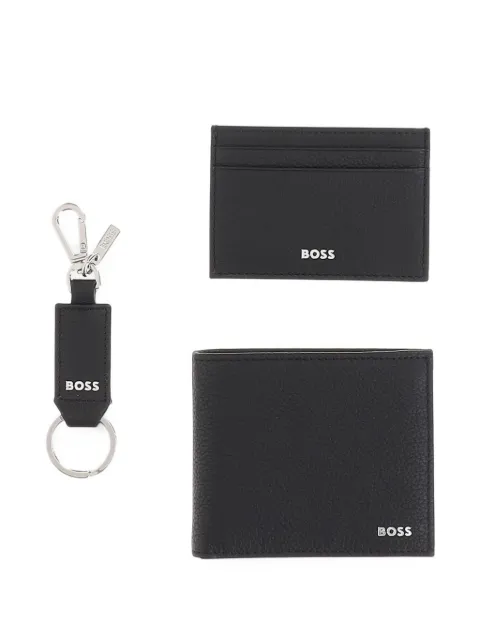 BOSS three-piece leather gift-set with embossed logos