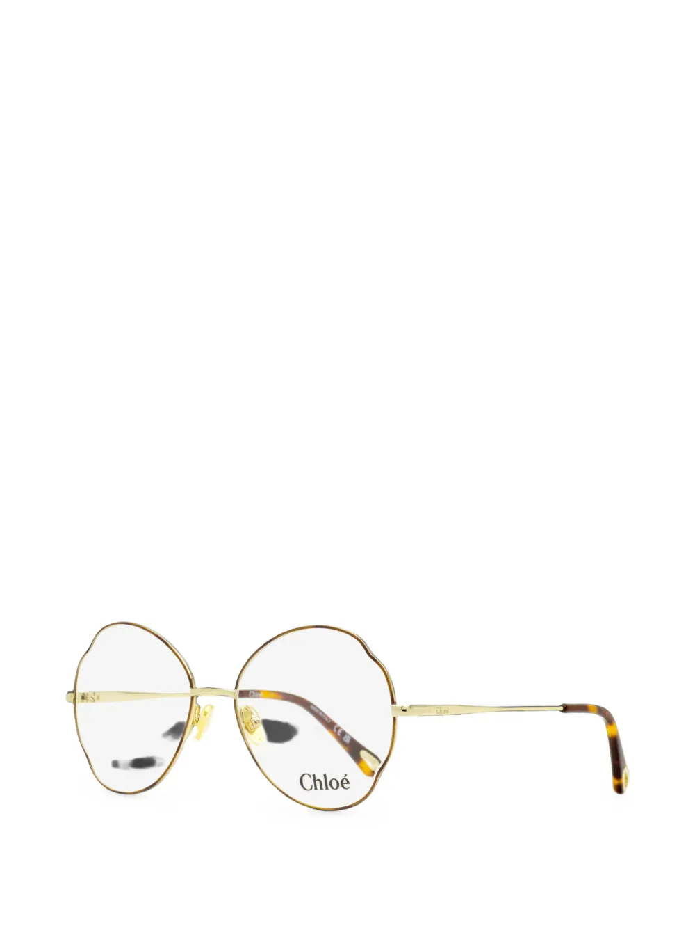 Chloé Eyewear Bril met gewelfd rond montuur Goud