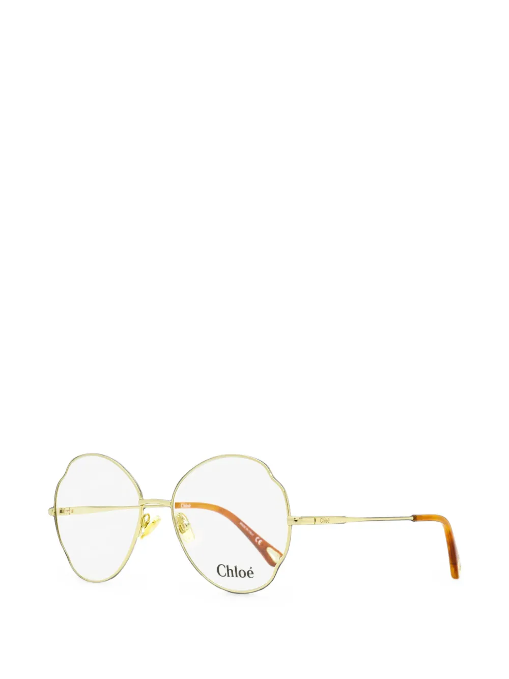 Chloé Eyewear Bril met gewelfd rond montuur Goud
