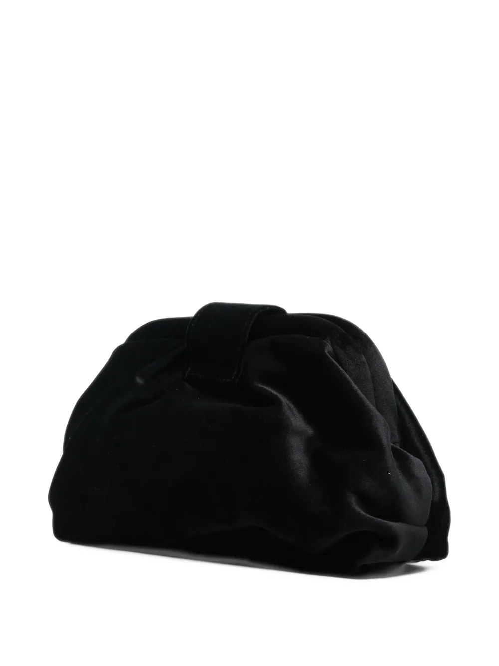 TWENTY FOURHAITCH Fluwelen clutch met kristallen gesp Zwart