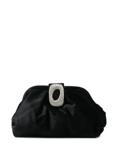 TWENTY FOURHAITCH bolso de mano de terciopelo con hebilla de cristal
