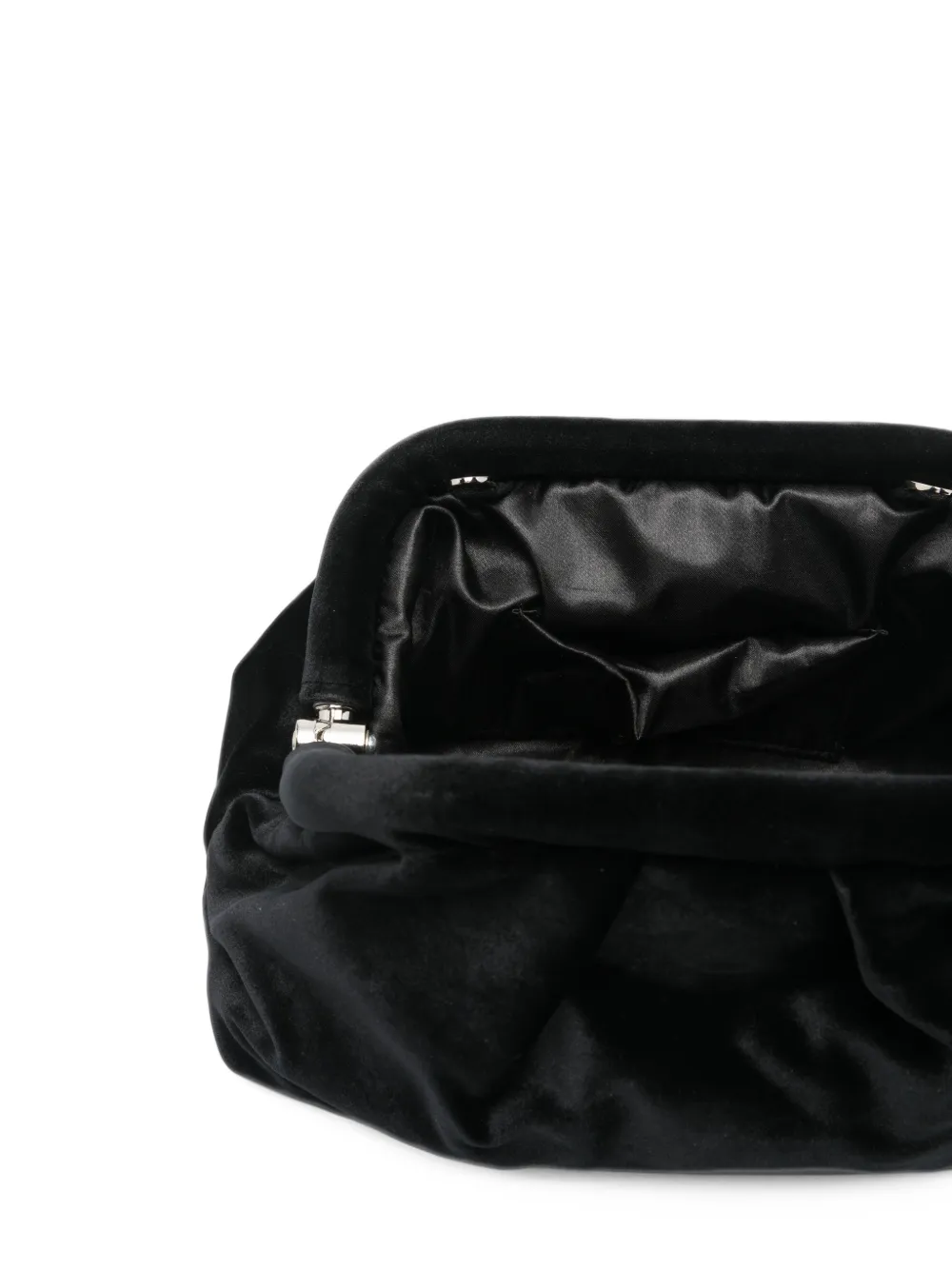 TWENTY FOURHAITCH Fluwelen clutch met kristallen gesp Zwart