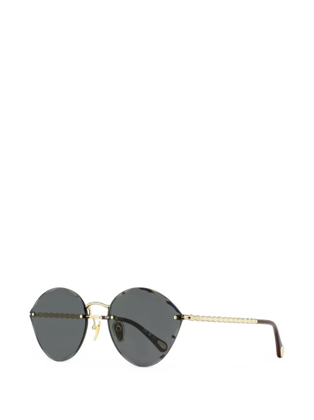 Chloé Eyewear Zonnebril met rond montuur Grijs