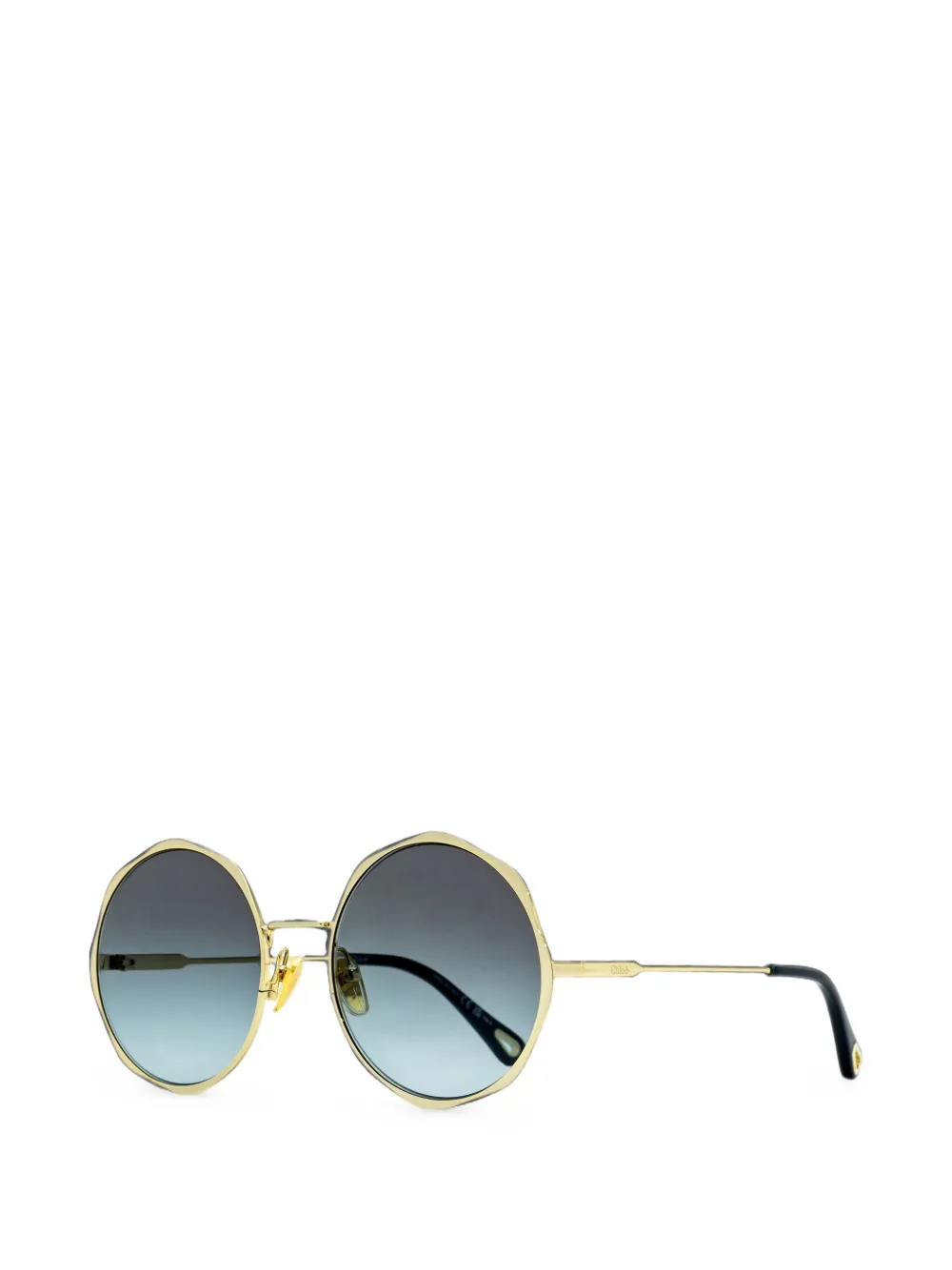Chloé Eyewear Zonnebril met gewelfd rond montuur Goud
