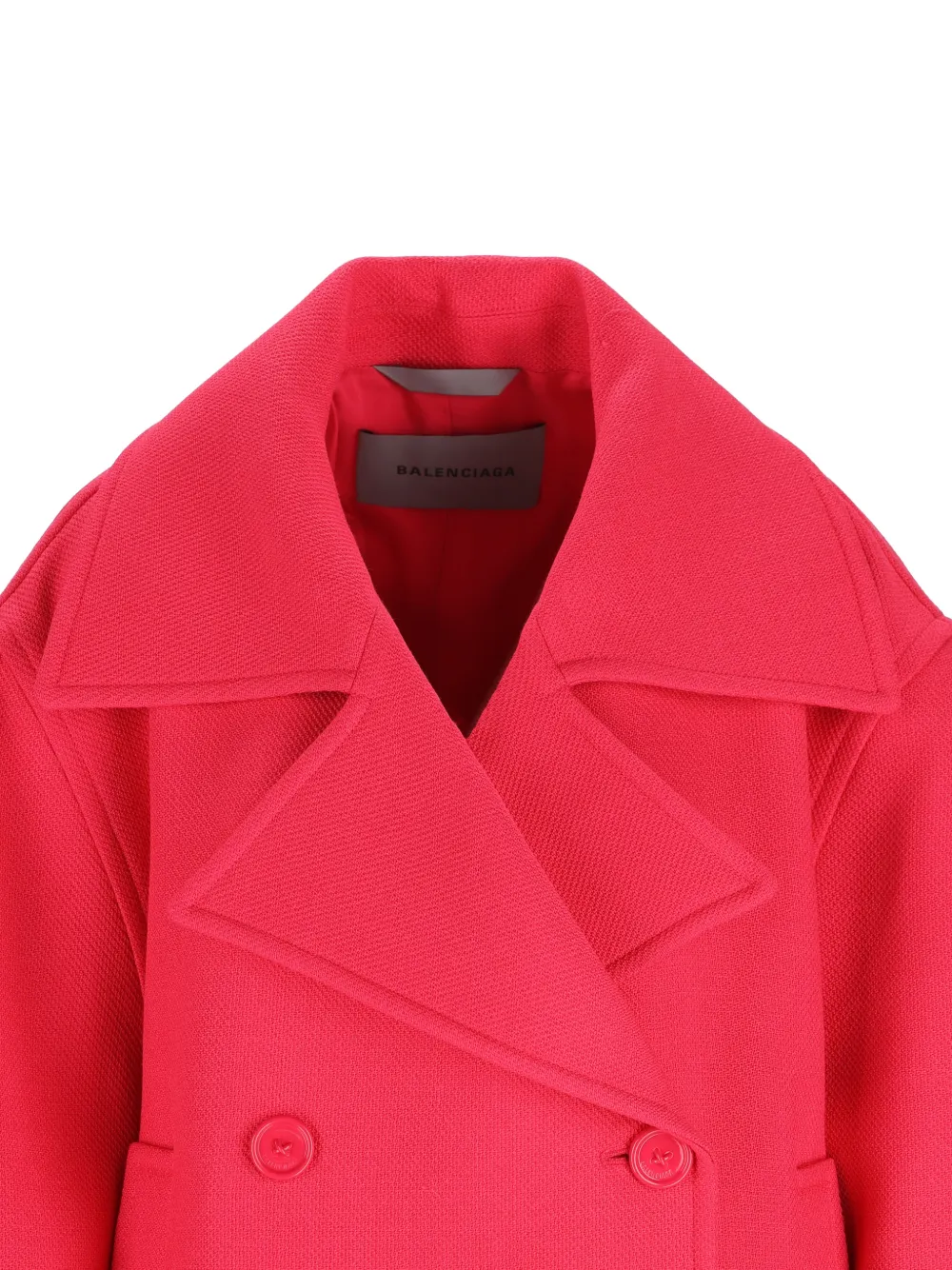 Balenciaga double-breasted wool coat Roze