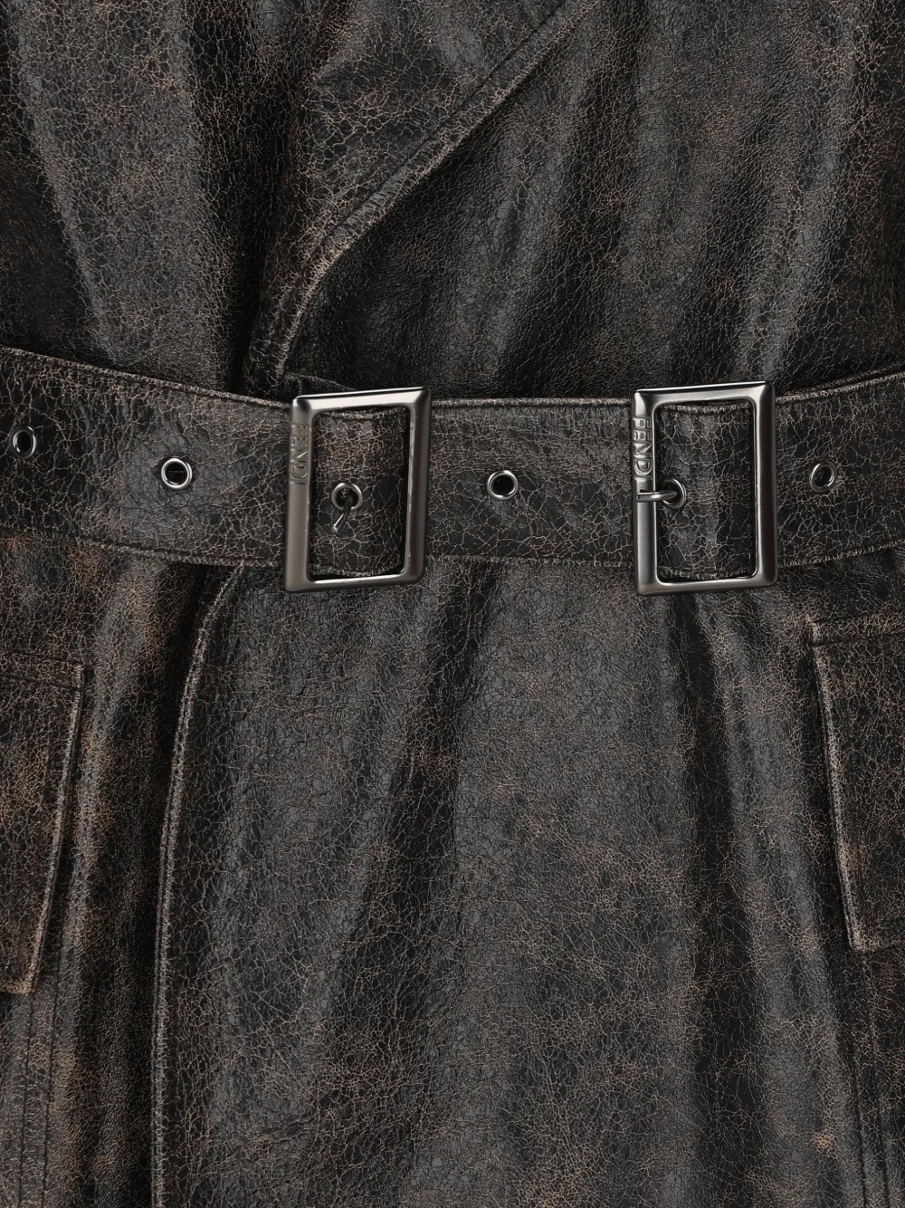 FENDI leather trench coat Bruin