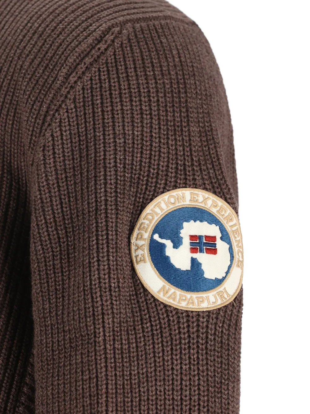 Napapijri ribbed-knit quarter-zip sweater Bruin