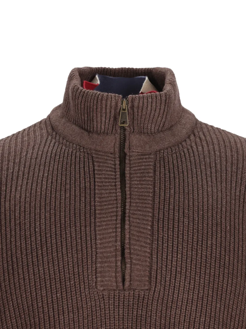 Napapijri ribbed-knit quarter-zip sweater Bruin