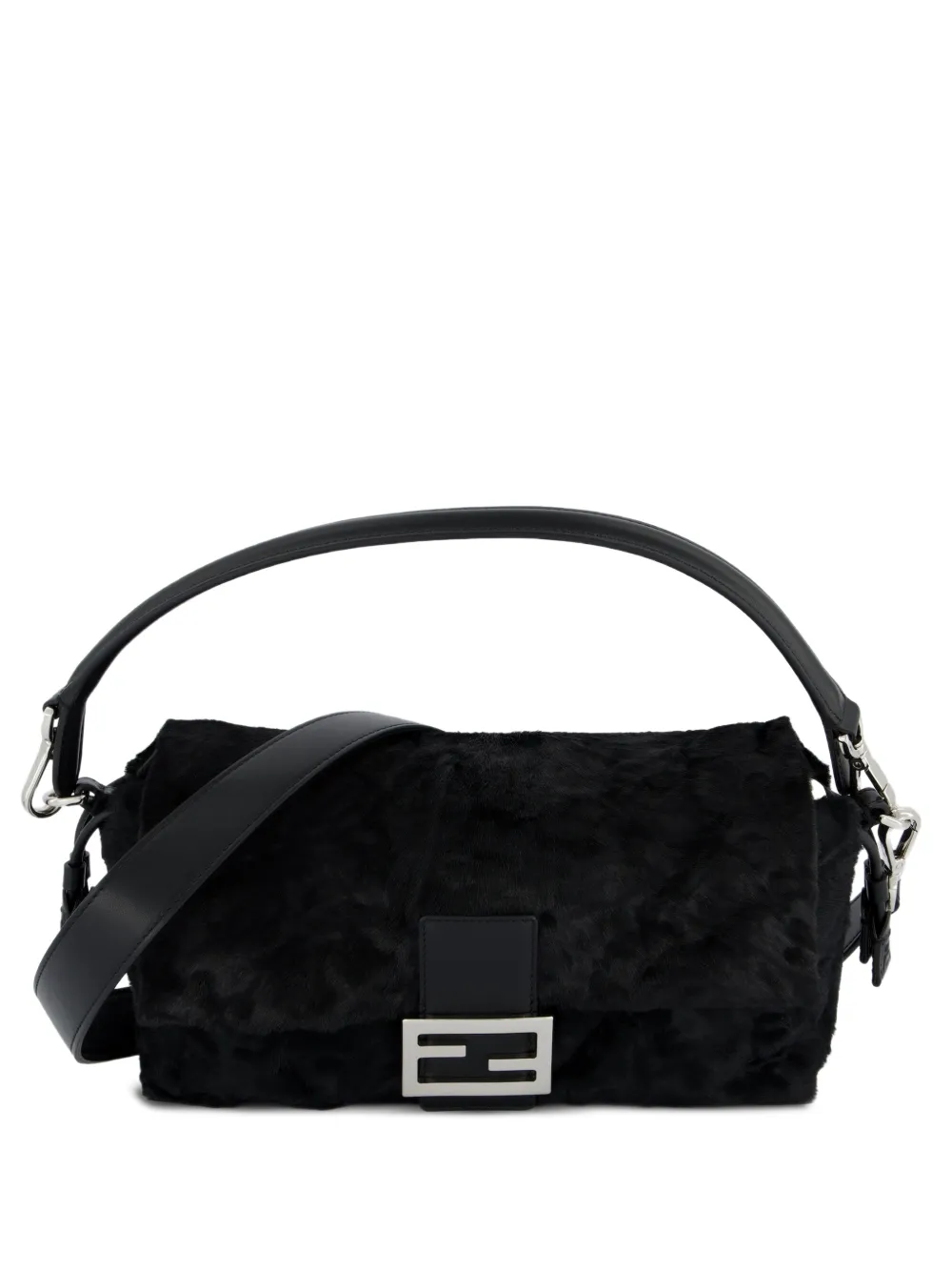 FENDI medium Baguette calf hair shoulder bag - Nero