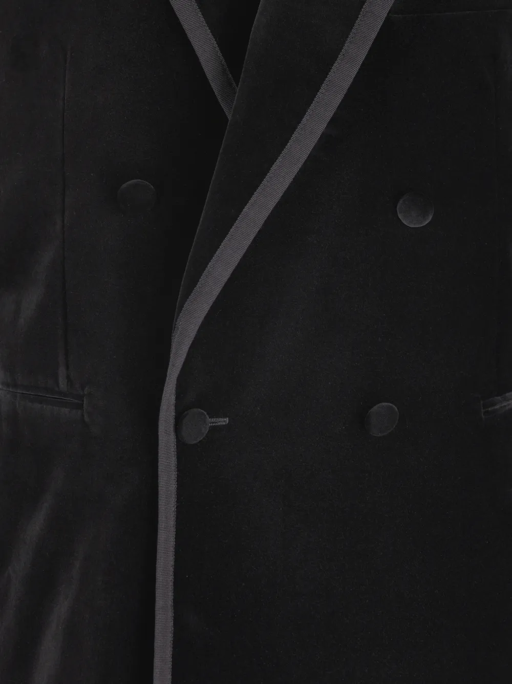 FENDI double-breasted velvet jacket Zwart
