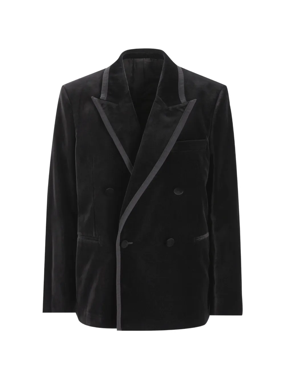 FENDI double-breasted velvet jacket Zwart