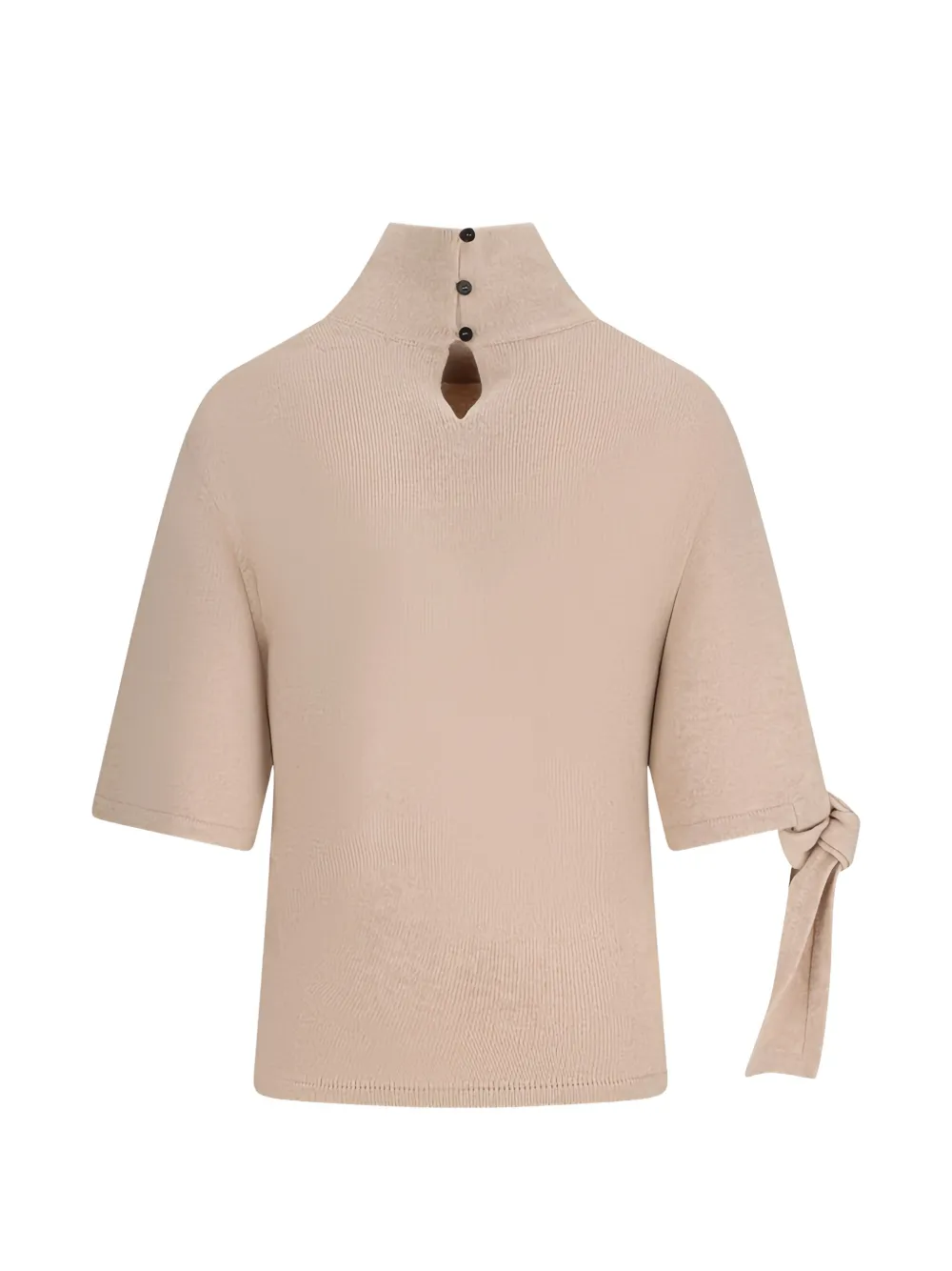 Jacquemus The Fiocco gebreide top met opstaande kraag Beige