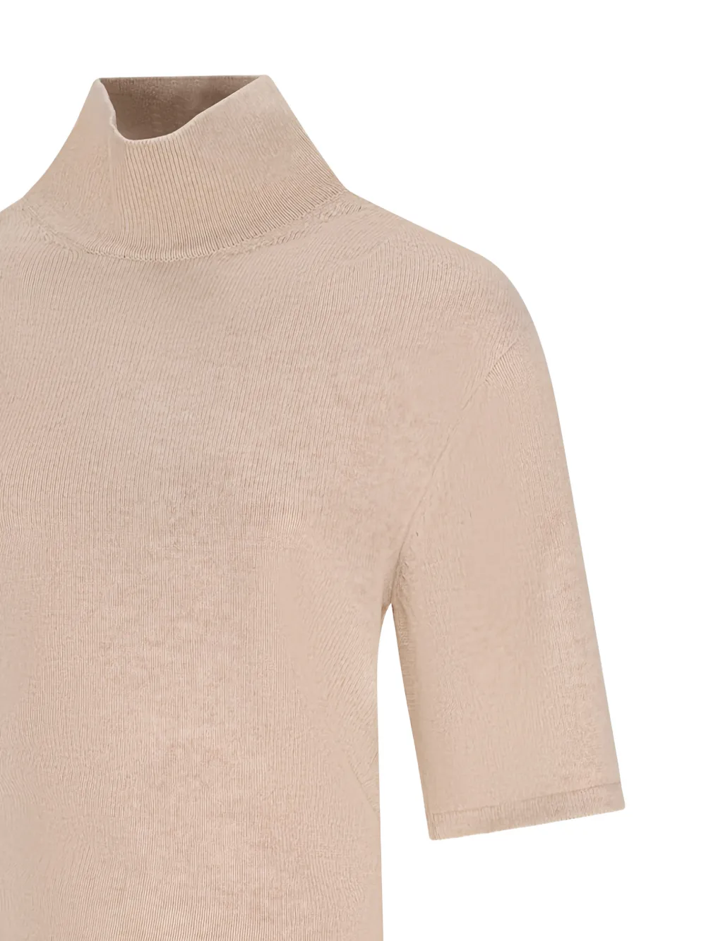Jacquemus The Fiocco gebreide top met opstaande kraag Beige