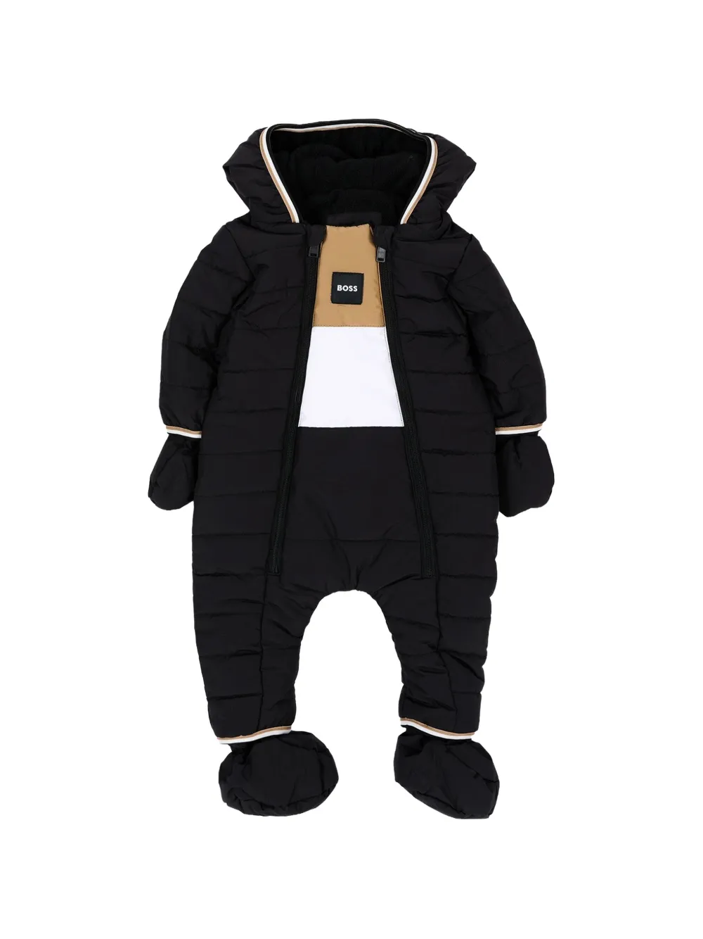 BOSS Kidswear quilted hooded snowsuit - Nero