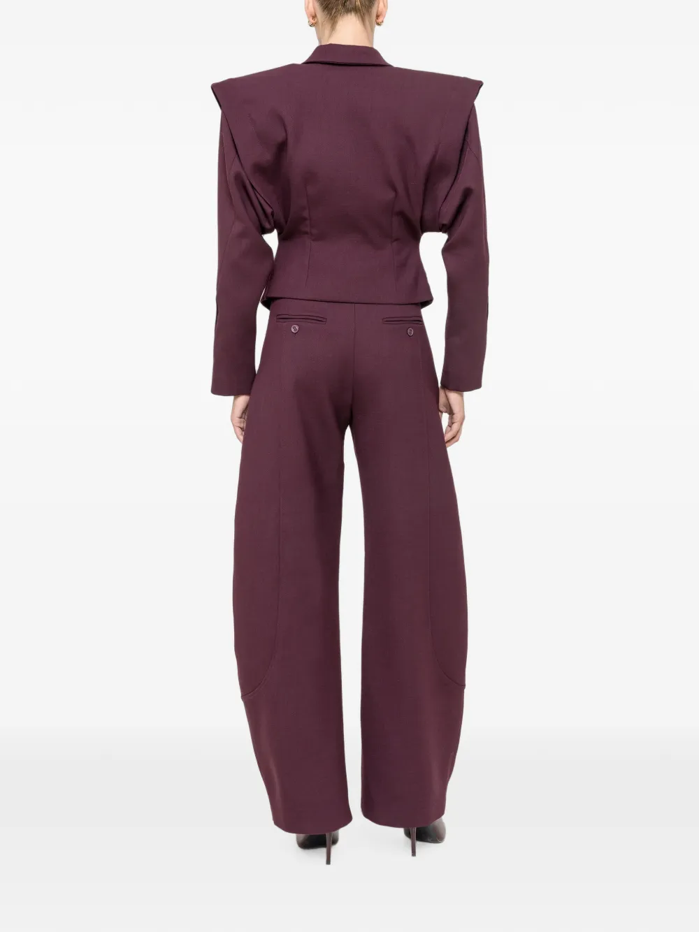 NISSA Barrel-fit broek van wolblend Rood
