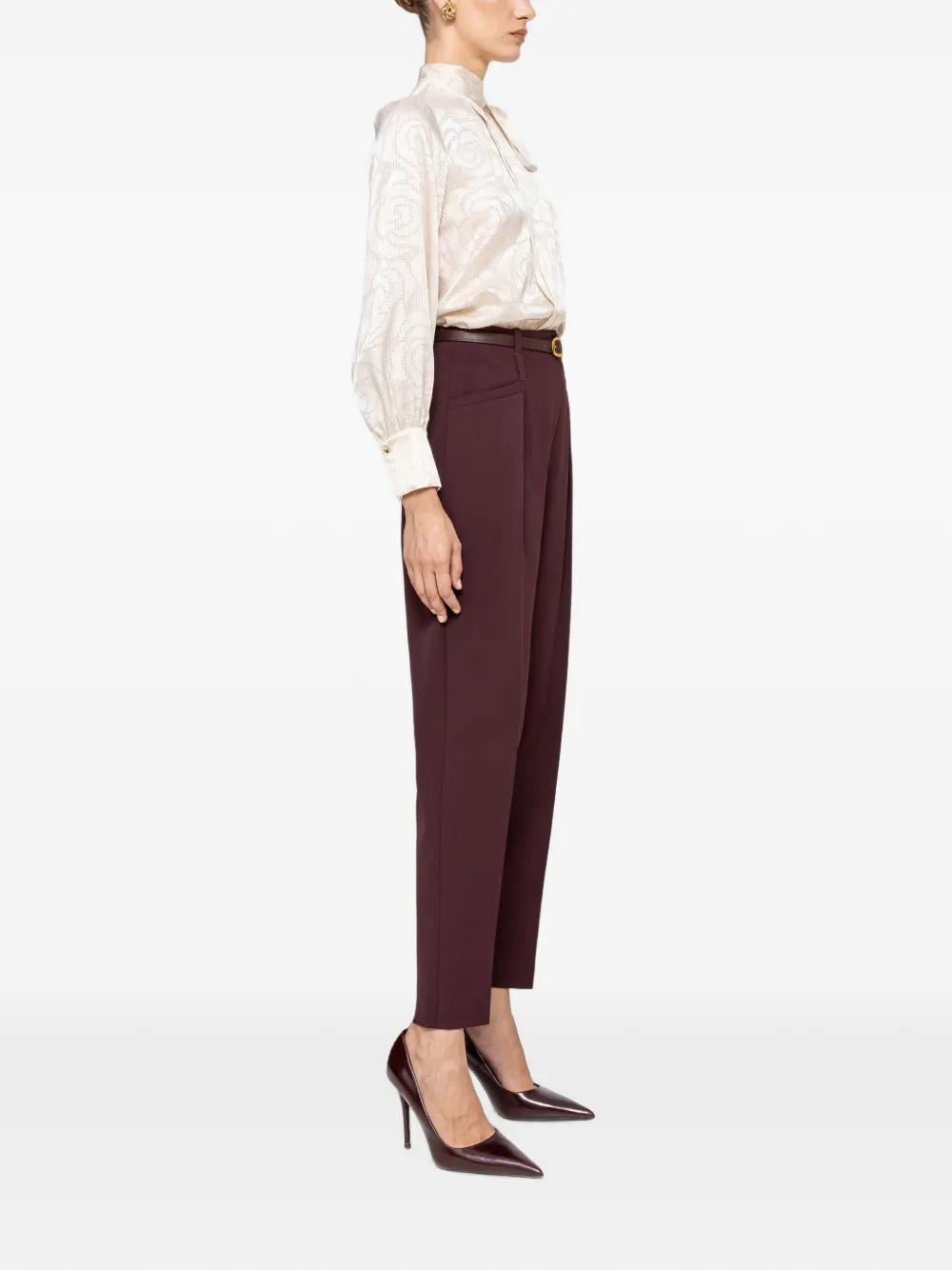 NISSA Satijnen viscose top Beige