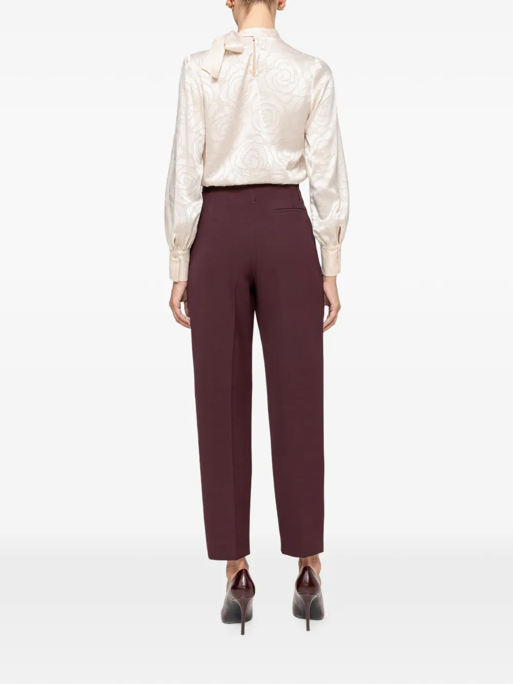 NISSA Satijnen viscose top Beige