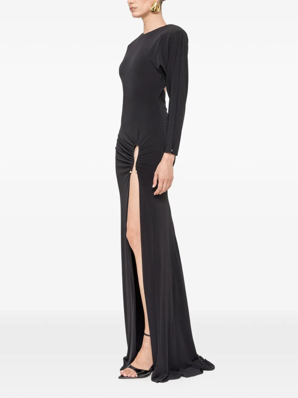 NISSA Maxi-jurk met open rug Zwart