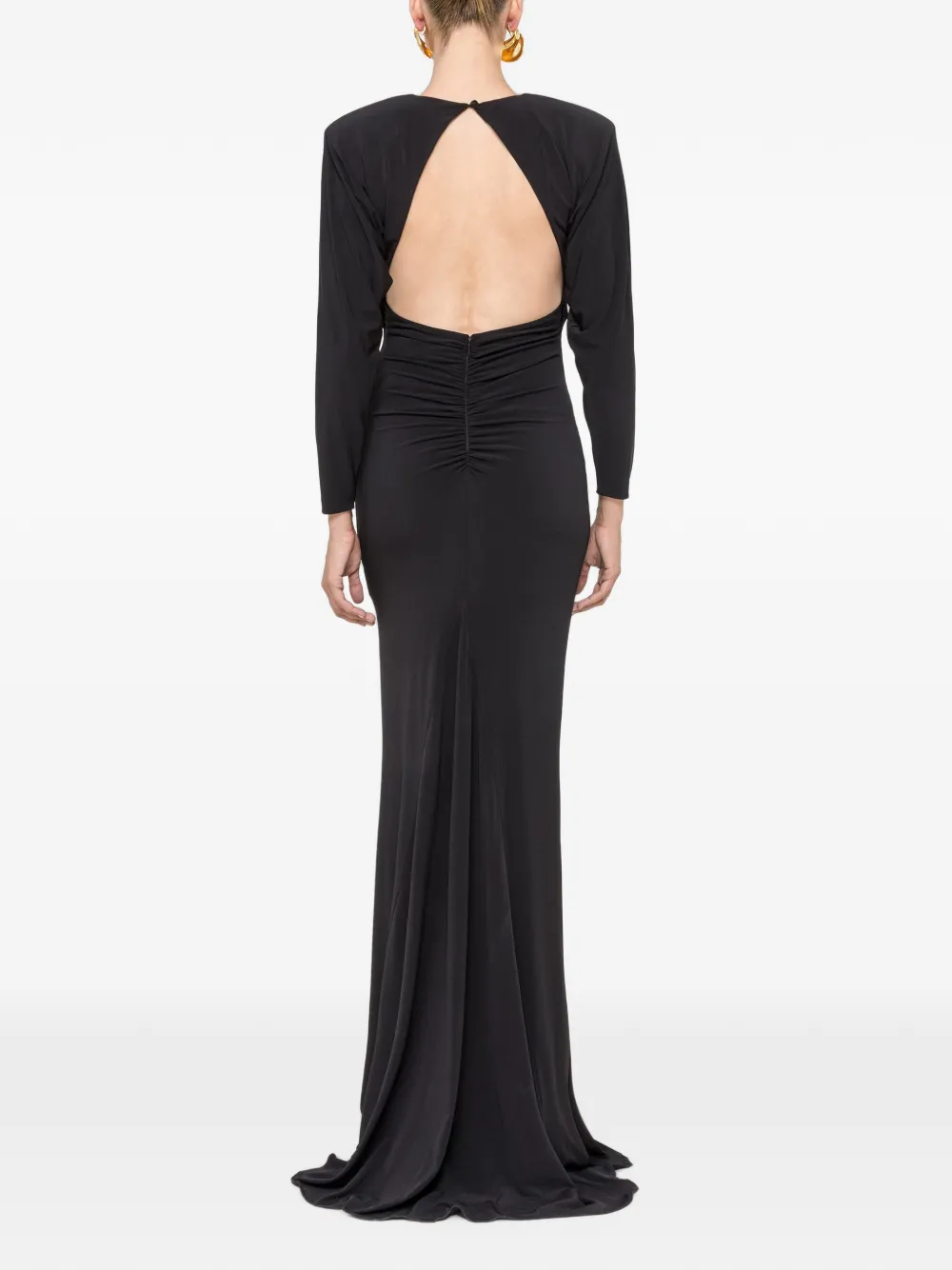 NISSA Maxi-jurk met open rug Zwart