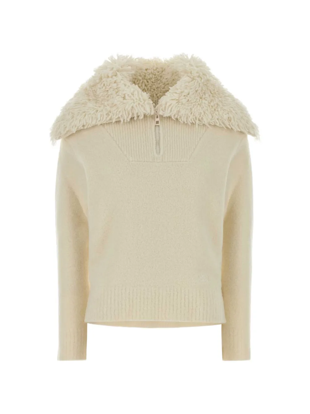 LOEWE shearling-collar zip-up sweater