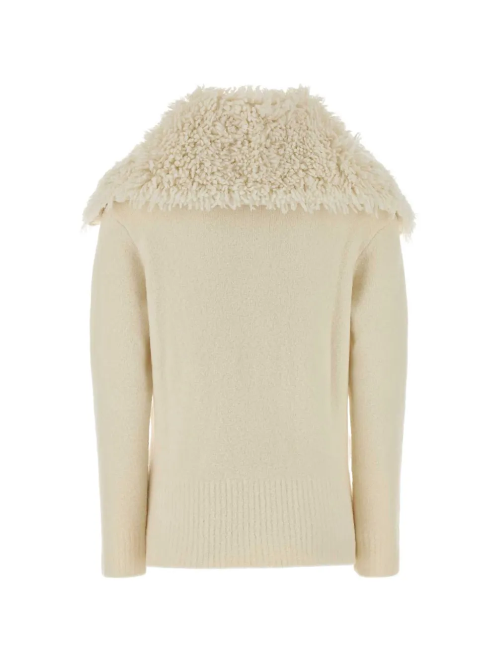 LOEWE Trui met lammykraag en rits Beige